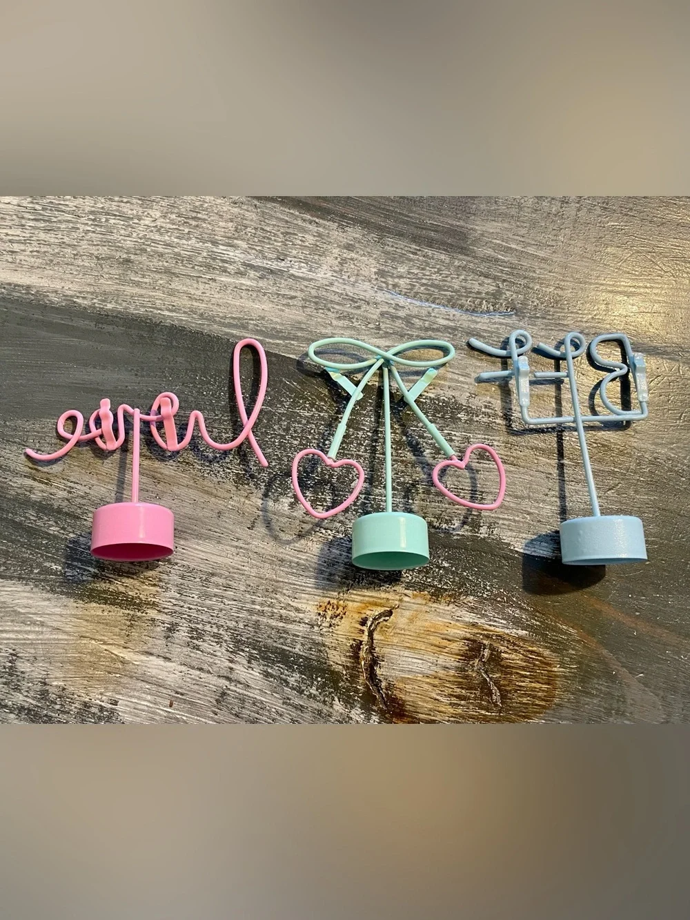 Target Bullseye’s Playground Metal Photo Holders | Love, Heart Cherries & BFF